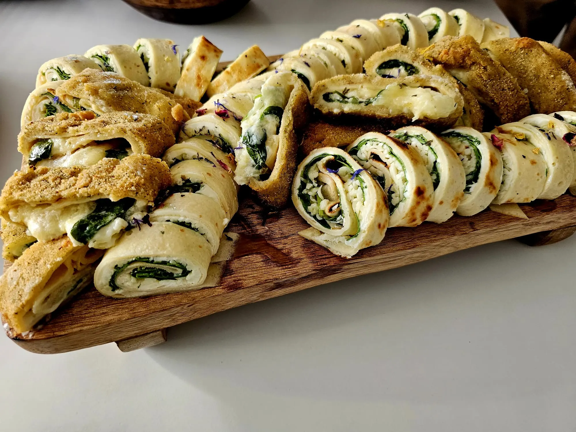 Tortillové rolky so špenátovou plnkou