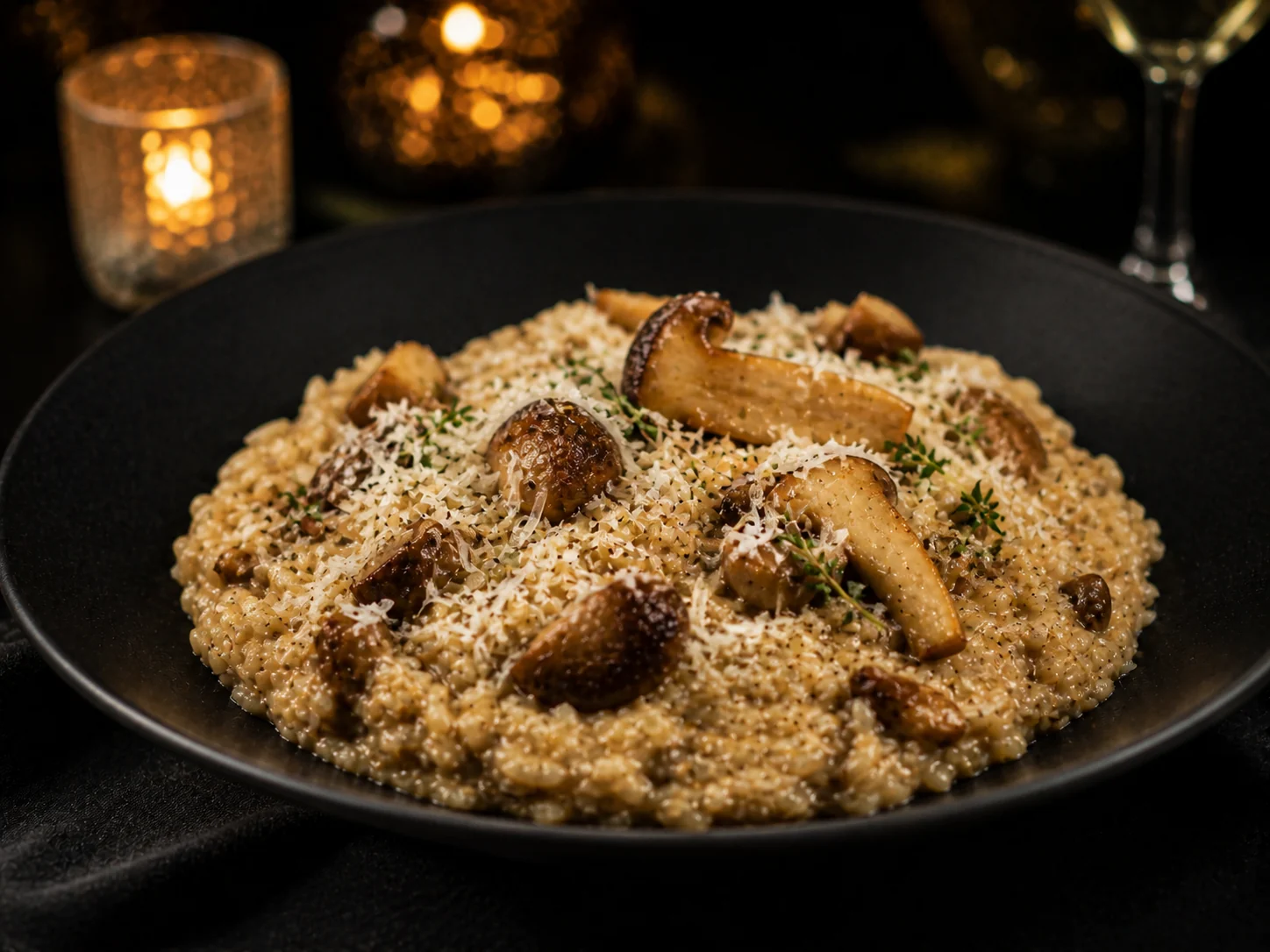 Krémové dubákové rizoto s parmezánom - Kráľovský Catering