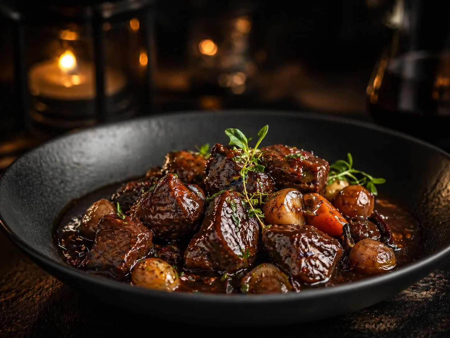 Hovädzie líčka na koreňovej zelenine - Kráľovský Catering