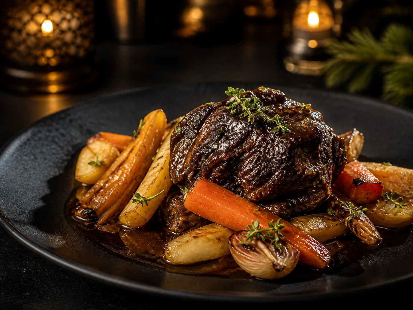 Pomaly dusený hovädzí krk - Kráľovský Catering
