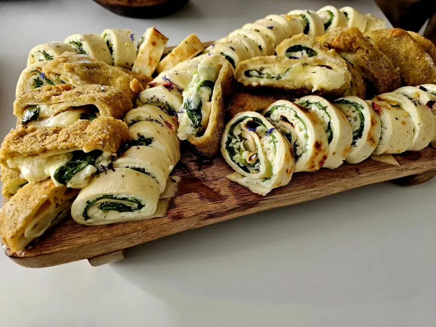 Tortillové rolky so špenátovou plnkou